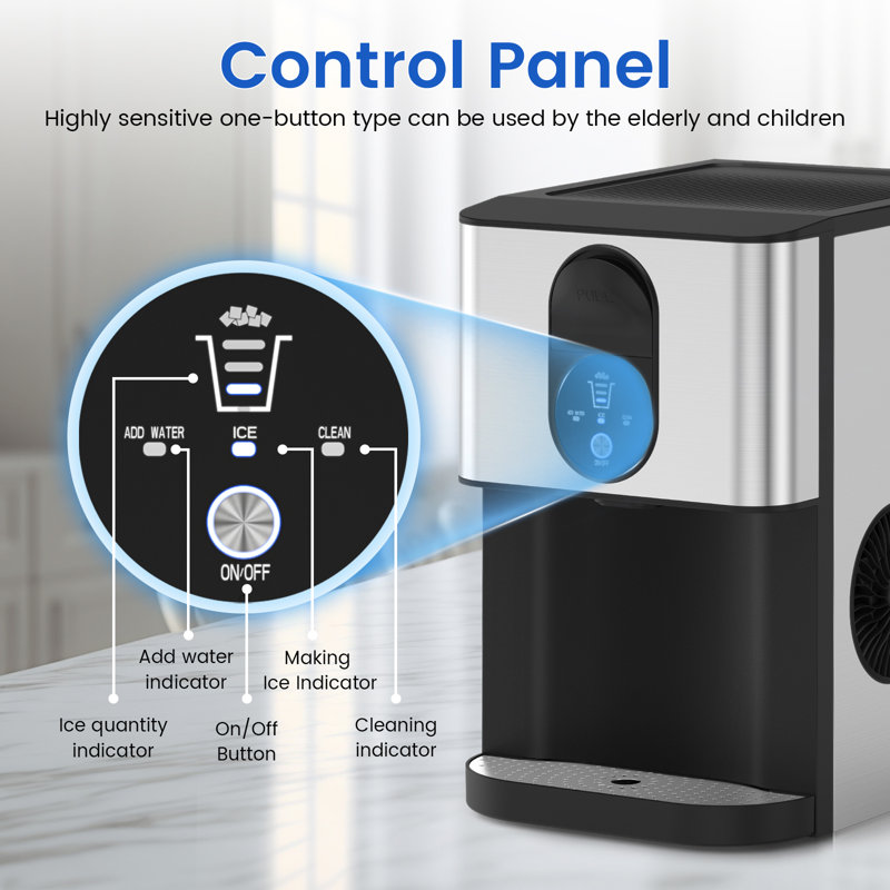 Havato Nugget Ice Maker Make Ice Efficiently, Be Ready For Ice Available In 15-20 Mins For 1-2 Cups Of Drink And Make 44 Lbs Ice In 24 Hours, Perfect For Family Party Or Office