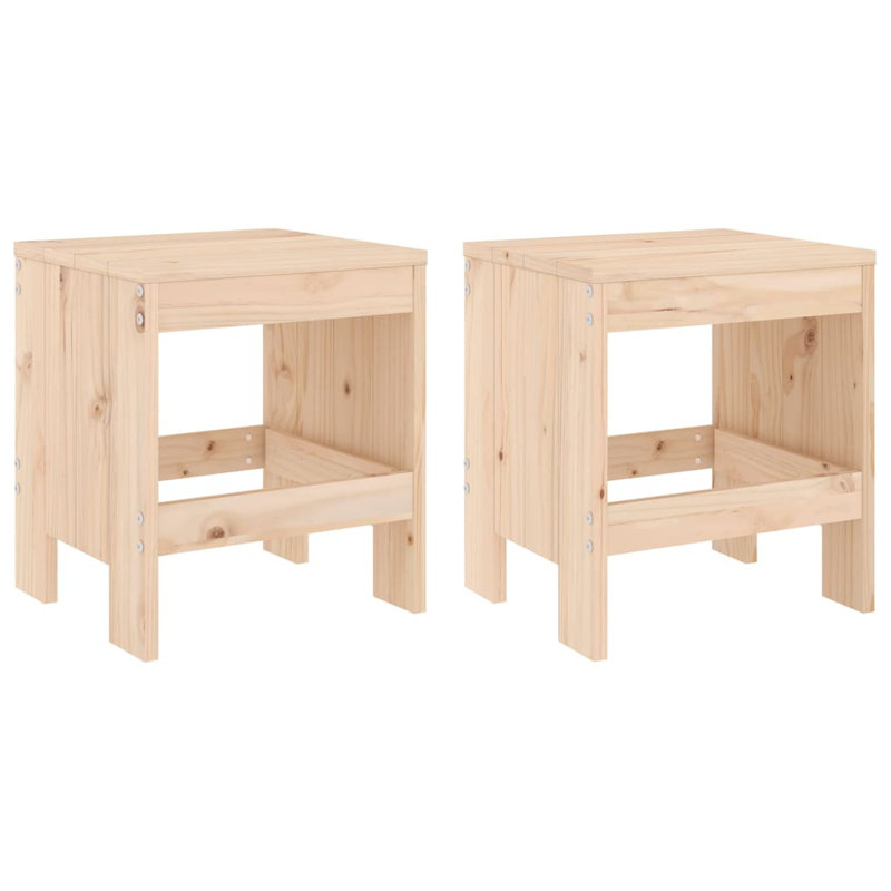 Nedyu Solid Wood Counter Stool, Short Stool ( 17.7" Seat Height), White Pine