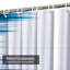 Rideau de douche blanc bleu sarcelle à bordure abstraite avec 12 crochets-5242748