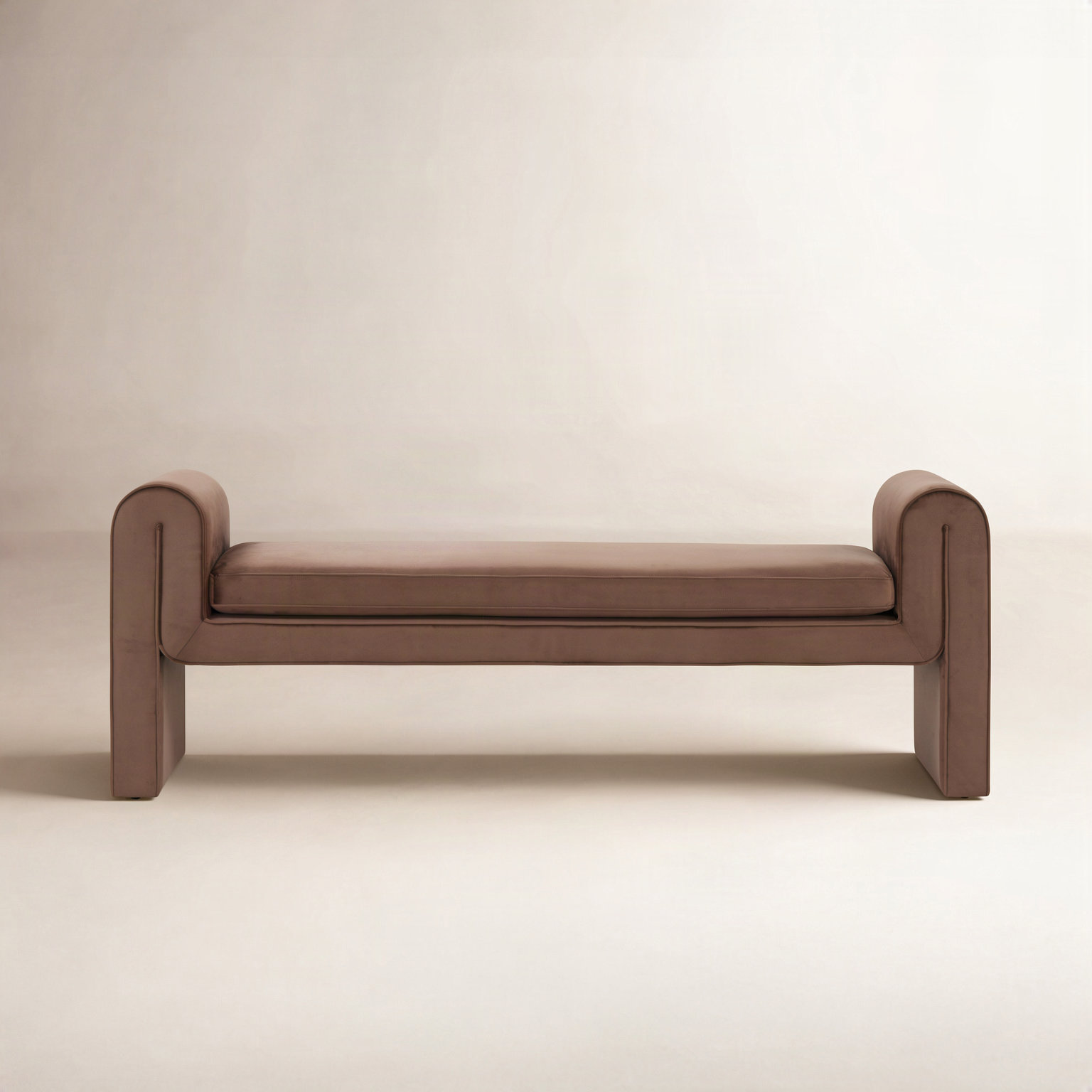 Deshai Velvet Bench, Dark Brown
