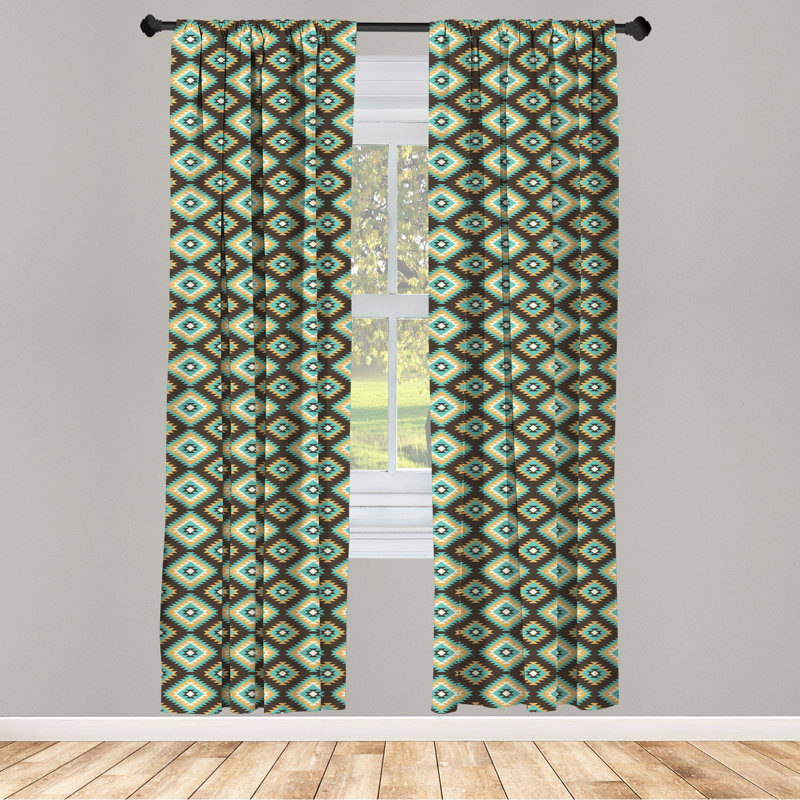Southwestern Semi-Sheer Rod Pocket Sliding Panel, 28" x 95"