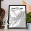 « Barcelona City Map »-impression d’art graphique sans cadre sur papier-31737637