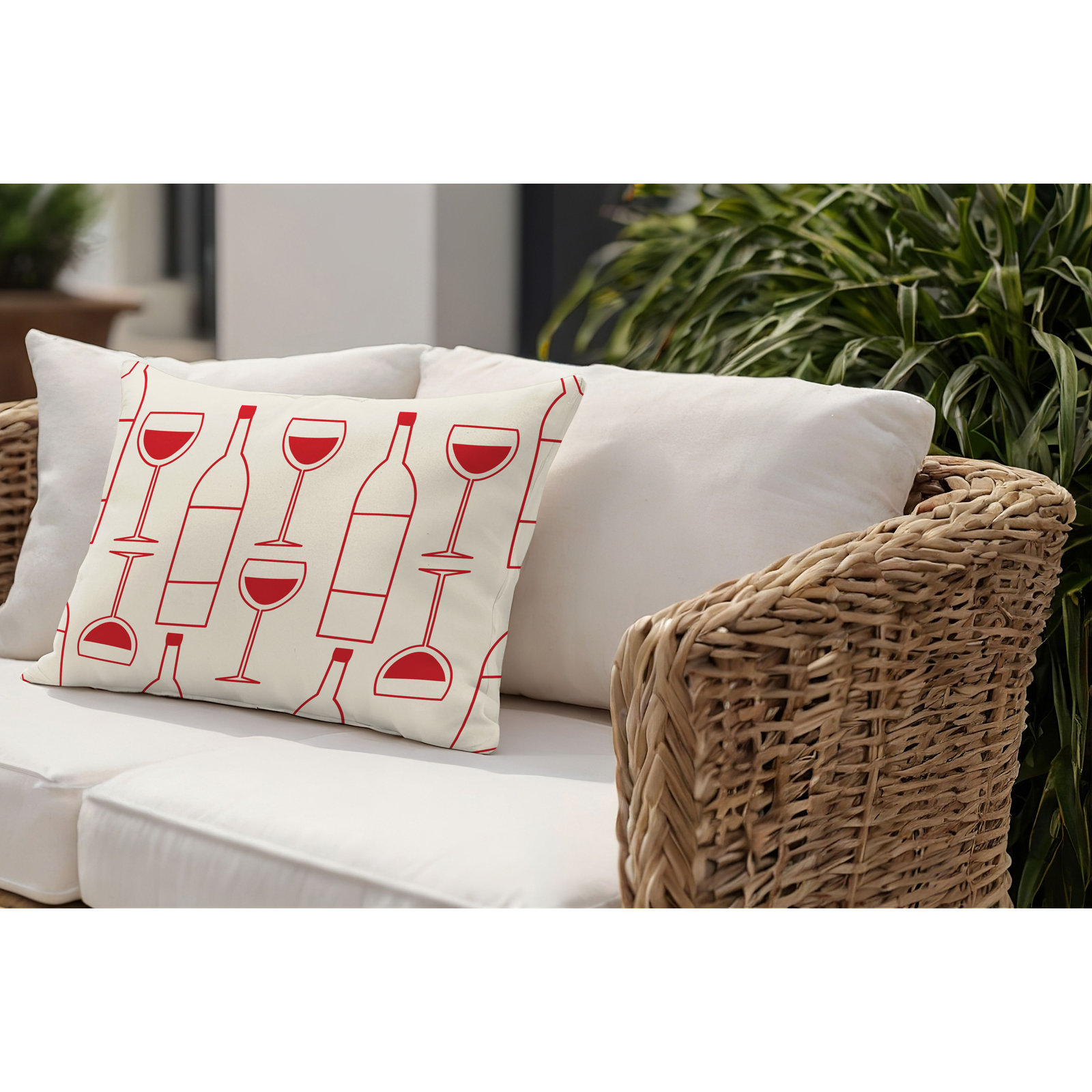 Hyatt Indoor/Outdoor Throw Pillow, 18"H x 25"W, Red