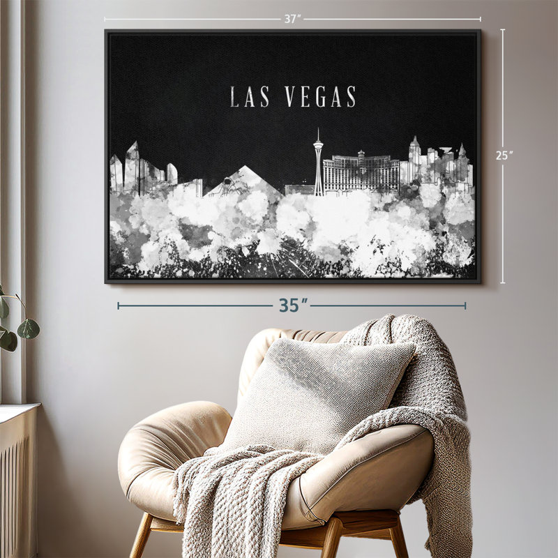 "Las Vegas noir et blanc", H 25 po x l 37 po