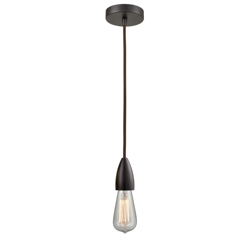 Cecile 1 - Light Single Pendant, Oil Rubbed Bronze/Brown