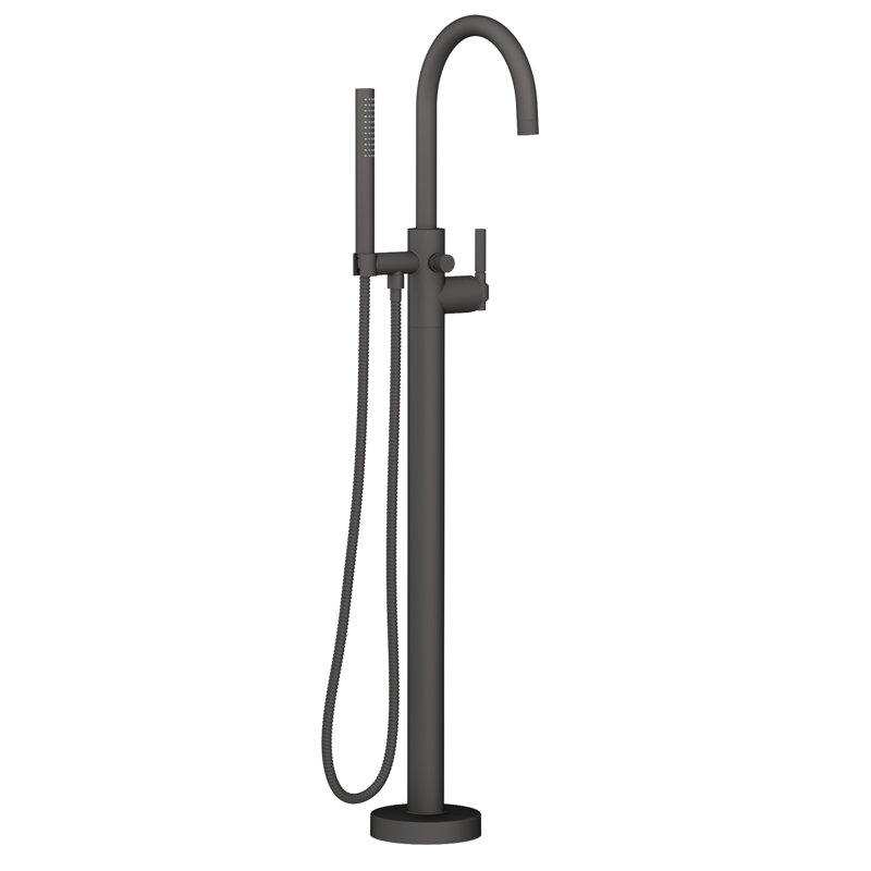 Exposed Tub And Hand Shower Set - Free Standing, Flat Black