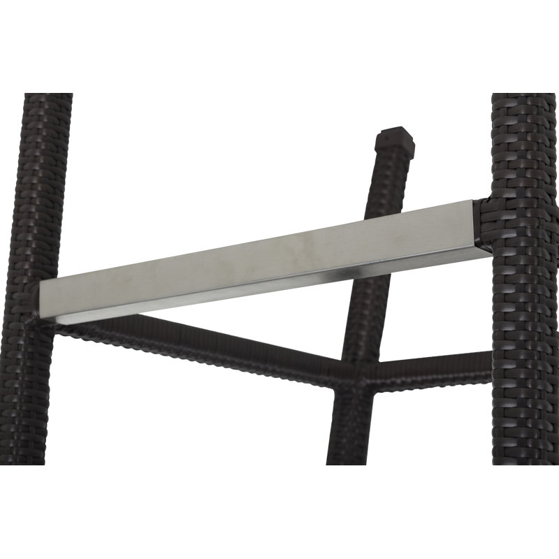 Athena Woven 30" Bar Stool - Black Walnut, Black Walnut, Dove Sunbrella Linen, Welt