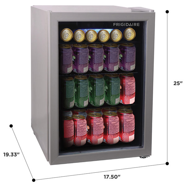 2.6Cu.Ft, 100 Can Beverage Refrigerator Wine Cooler Glass Door Mini Fridges  Home