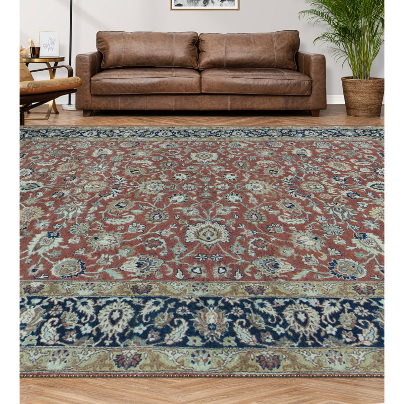 Brookhaven Oriental Area Rug in Rust/Navy