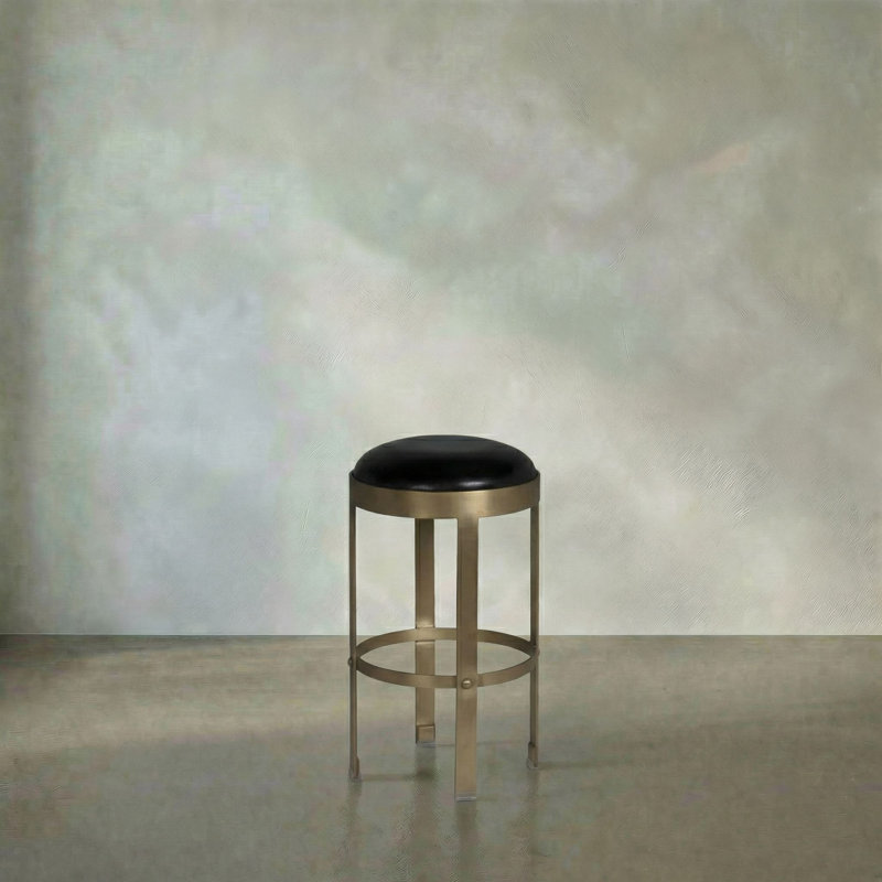 Prince Upholstered Stool with Metal Frame, Counter Stool (25" Seat Height)