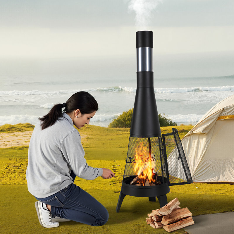 Chiminea Outdoor Wood Burning Firepit - Thumbnail 3