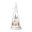 Lit Christmas Cone With Farmhouse Scene