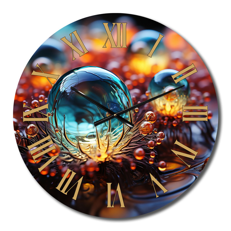 3D Molecules Microscopic Wonders I Metal Wall Clock, Small