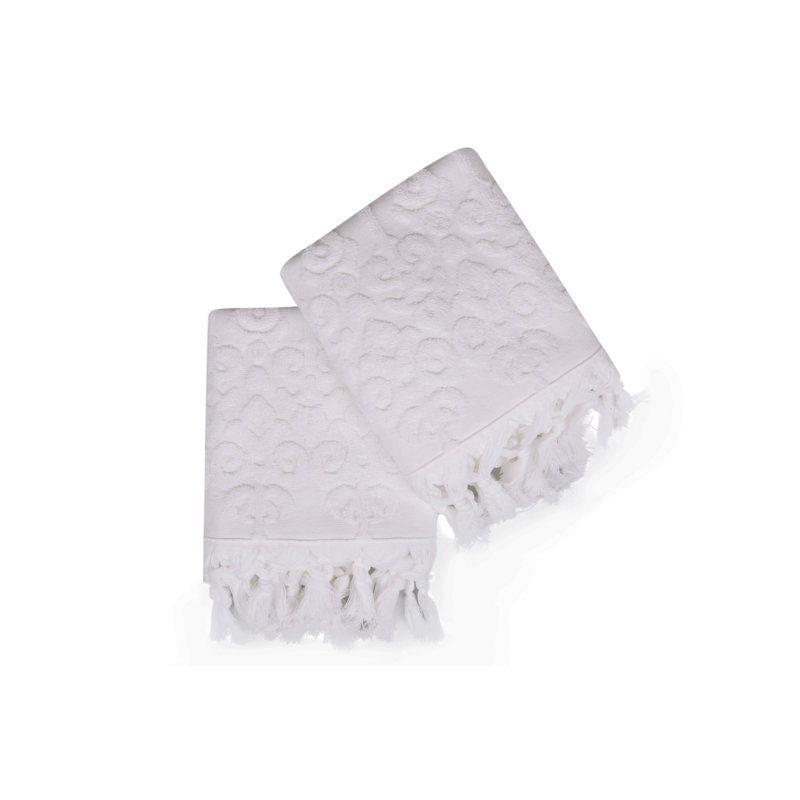 Luxury Hand Towel Set (2 Pieces), 100% Cotton, 19.7 x 35.4 inches | 550 GSM, Ultra-Absorbent and Soft | Elegant White Color, Perfect for Bathroom or Spa | Gentle Wash Recommended, Durable and Long-Lasting