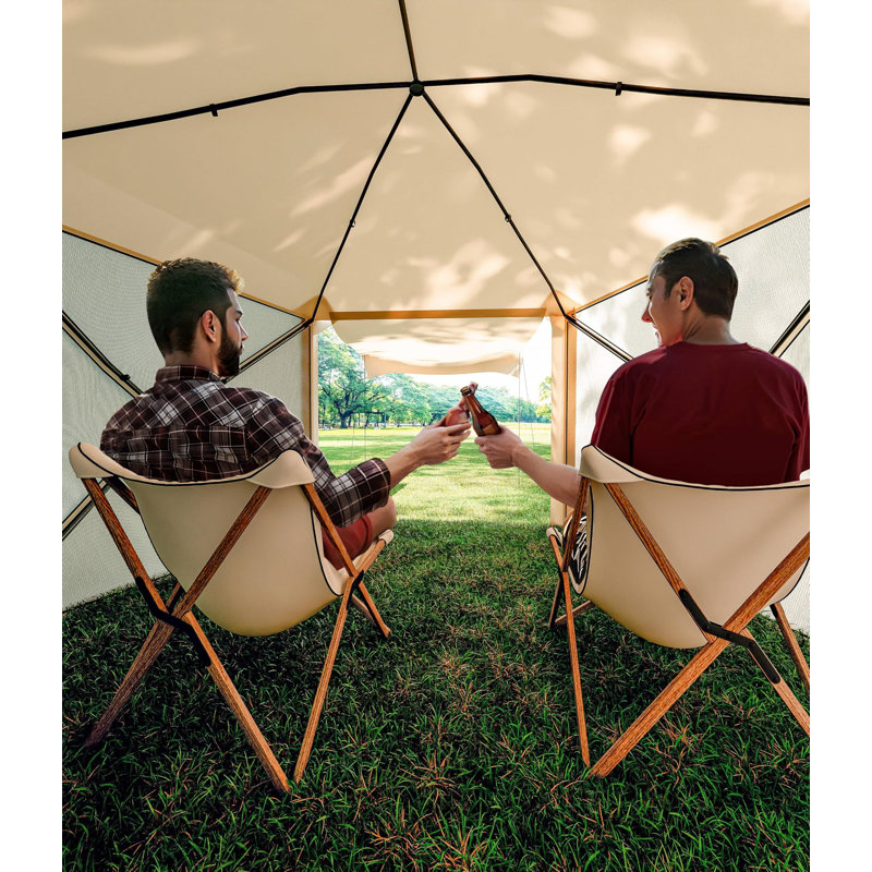 Pop-Up Screen Tent Gazebo, 10 x 10 Ft Camping Canopy Instant Shade, Featuring 5 Removable Privacy Canopy, and Made from 210D Oxford Fabric for Patio, Backyard, and Lawn Use