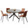 46'' Round Dining Table Set, Modern Kitchen Table for 2-4 Person, Steel Legs, Pedestal Dining Set with 32.4"H Dining Chair, Saving Space