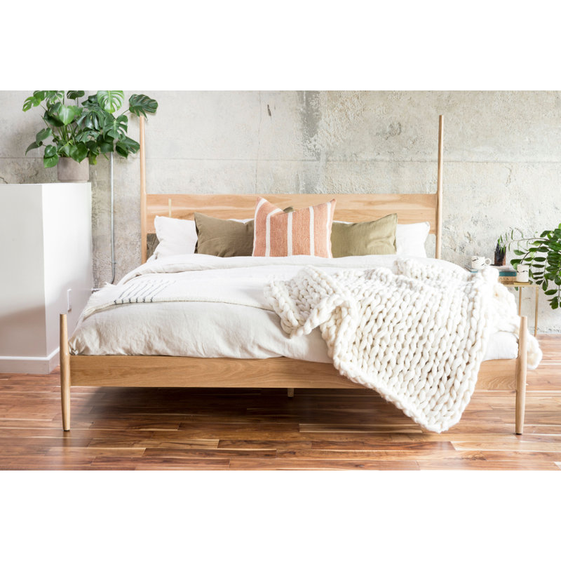 Dansk Solid Wood Bed, King, White Oak