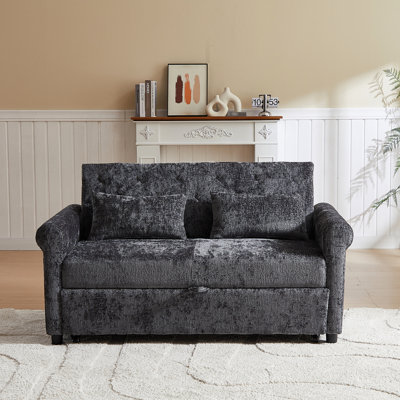 Dark Gray Upholstered Bed With Extra Heavy Duty Fabric And Storage Modern Living Area In Cushion Back