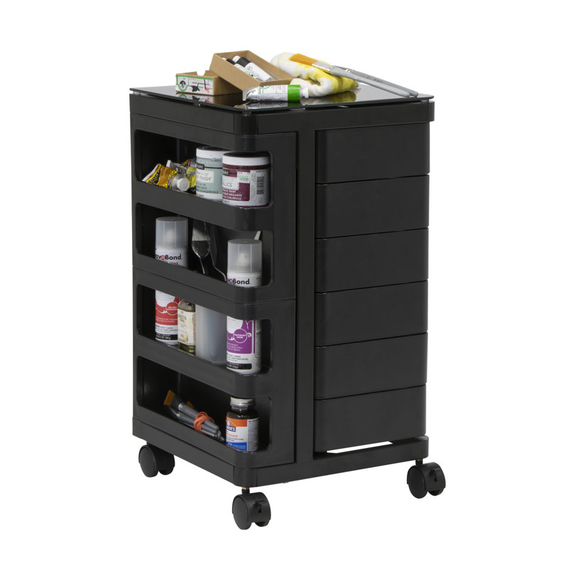 Kubx 25'' H Utility Cart with Wheels, Black