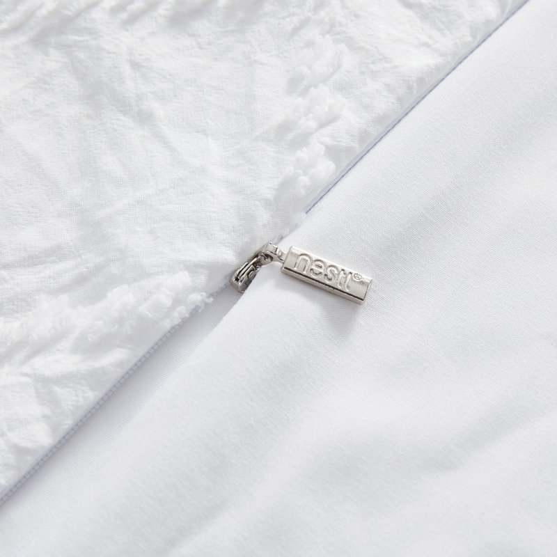 Ensemble de housse de couette Modern Boho, Housse de couette pour très grand lit et 2 très, Blanc