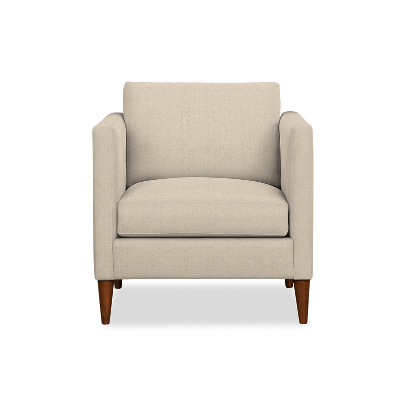 Clifford Upholstered Custom Armchair, Nomad Eggshell Crypton® Chenille