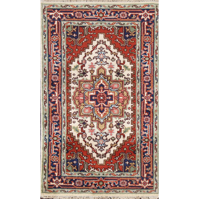 Tapis oriental géométrique en laine 3x5