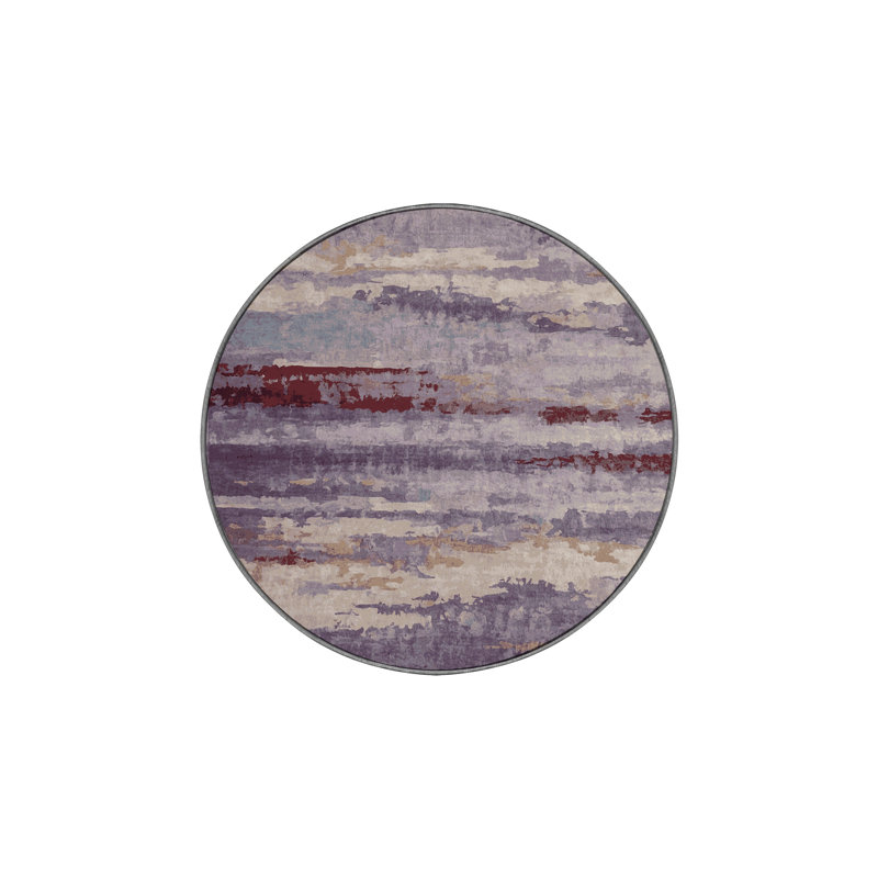 Tapis rose lavable à la machine, Rond 8 pi