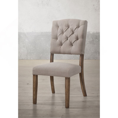 Bernard Light gray (with a subtle beige undertone) Linen & Weathered  Side Chair (Set Of 2)