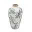 Vase en céramique blanc avec motif floral gris-1806256568