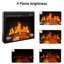 Foyer électrique de 23 pouces ultra-mince avec insert, foyer, flamme, télécommande, minuterie, protection contre la surchauffe, double dispositif, 1400W, chaleur, 5000 s par heure, 11 réglages de température, 50000 heures, source à DEL 4