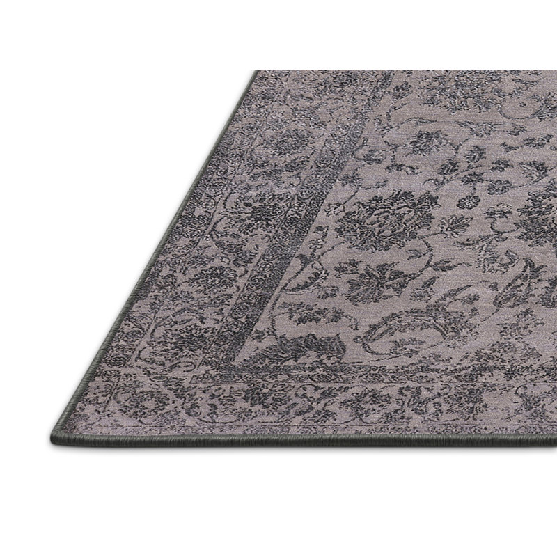 Tapis oriental noir / gris Shavonne, Rectangle 6 pi x 9 pi