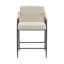 De 2 tabourets de comptoir de style Mid-Century, architecture en fer, coussins en tissu beige, bois massif, design, limite de poids de 300 lb, assemblage facile