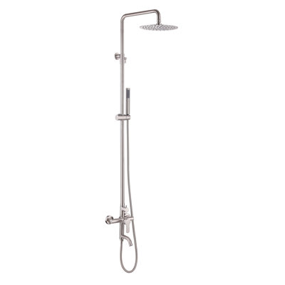 Douche d'extérieur murale en acier inoxydable 316 à 47 fonctions H 47 po avec douchette pour lavage des pieds