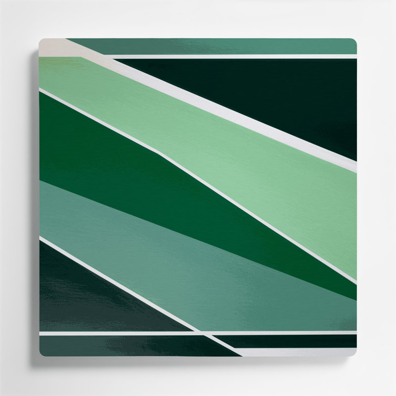 Art mural rigide en métal vert 36, H 16 po x l 16 po