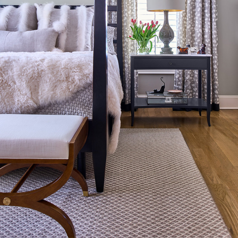 O'Brien Ottoman, Navy, White Dove