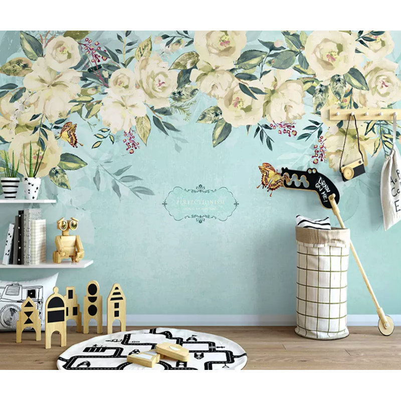 Papier peint texturé amovible Floral, l 112 po x L 75 po
