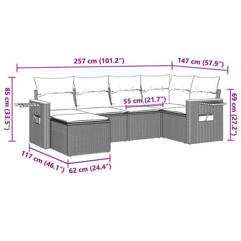 Vidaxl Garden Sofa Set Black, Cream White