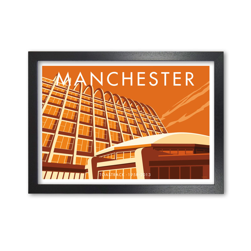 Manchester Toastrack by Stephen Millership - Print, 59.4 cm H x 84.1 cm W x 5 cm D, Black