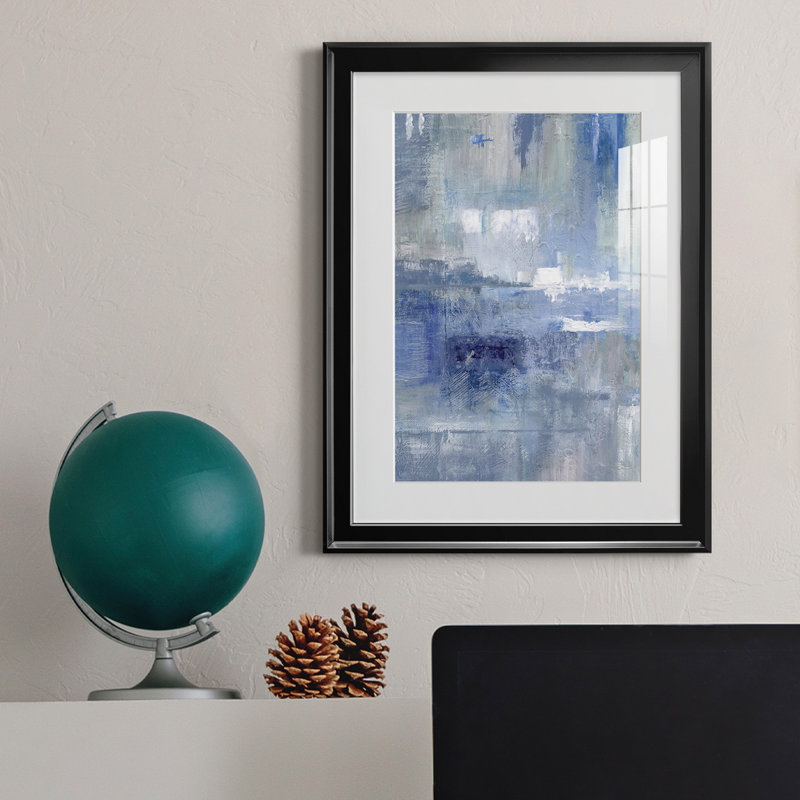 Bay View Indigo - Cadre photo, reproduction d'art sur papier, H 18,5 po x l 24,5 po x P 1,5 po, Noir