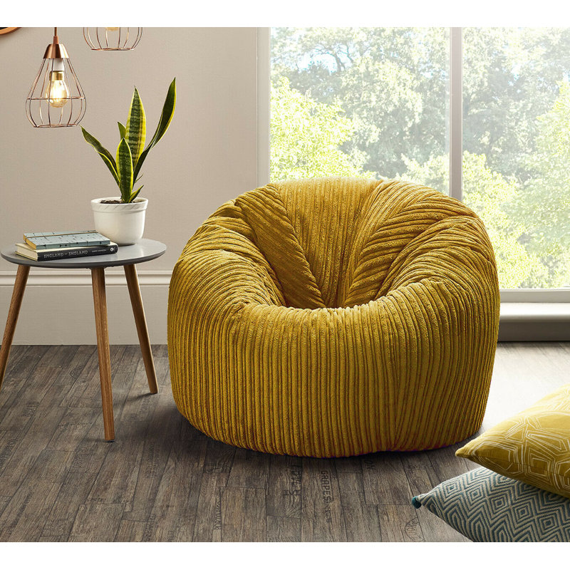 Cord Refillable Classic Bean Bag, Mustard