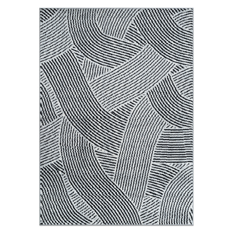 Bohemian Stripe Waves Area Rug, Runner 2' x 7'