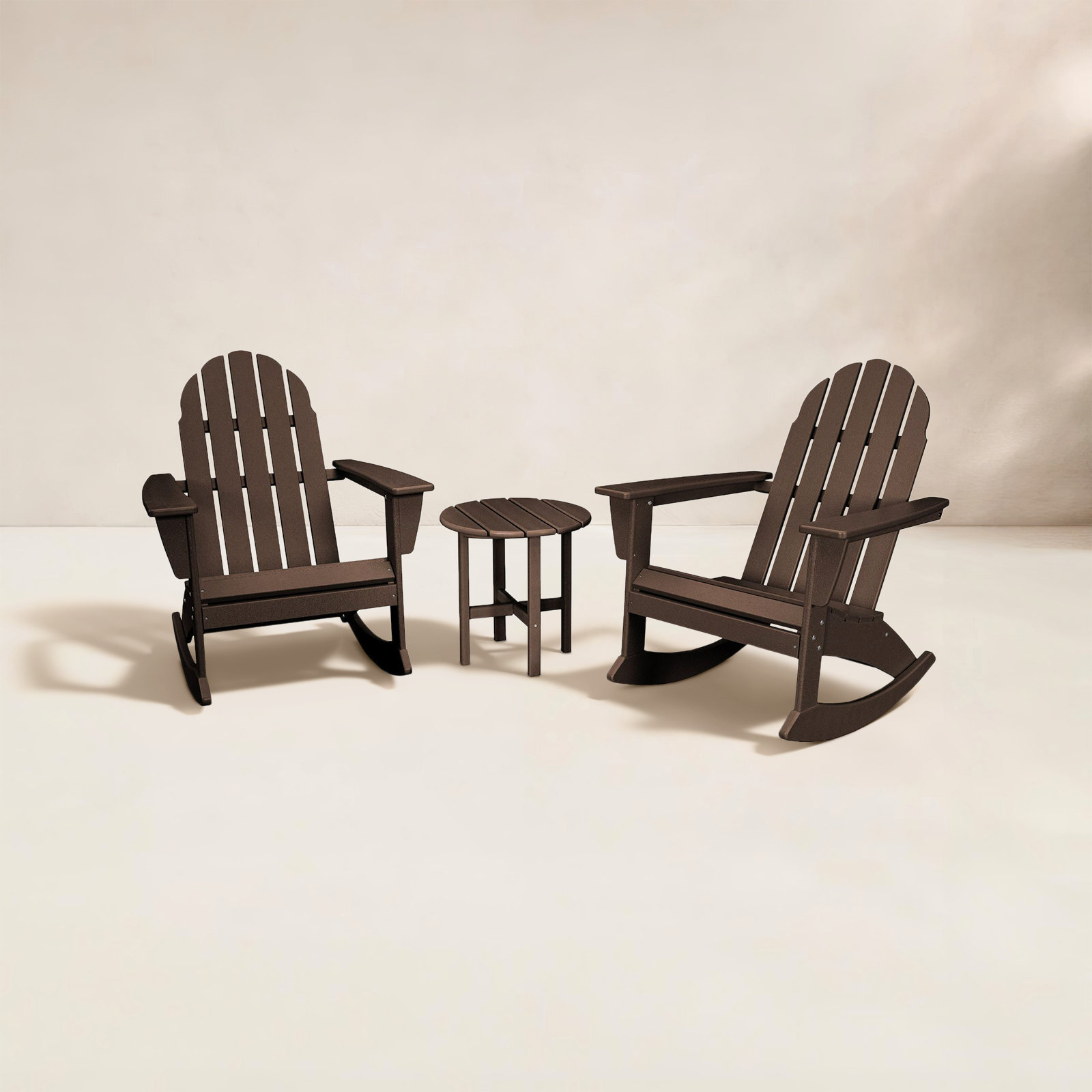 POLYWOOD® Vineyard Rocking Adirondack Chair, Mahogany