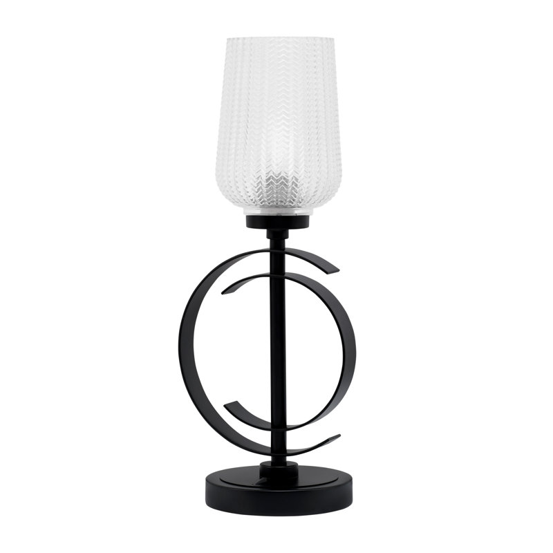 Jarran Stainless Steel Table Lamp, Matte Black, Clear