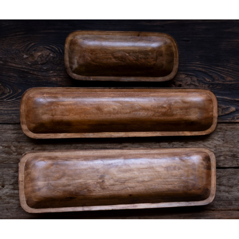 Natural Mango Wood Rectangular Decorative Tray