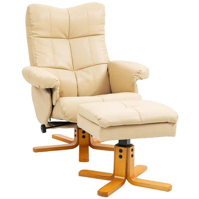 80cm Wide Swivel Standard Recliner, Beige