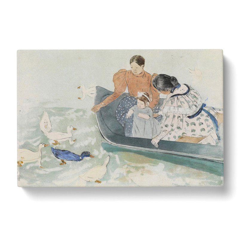Feeding The Ducks by Mary Cassatt - Wrapped Canvas Painting, 50cm H x 76cm W x 3cm D
