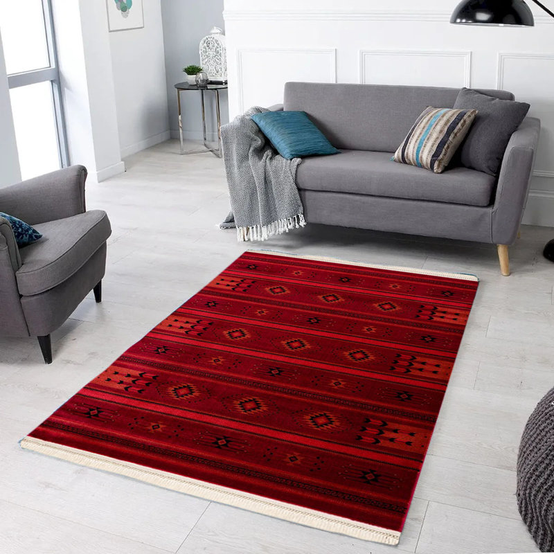 Tapis afghan rouge et noir Baluchi, Rectangle 2 pi x 3 pi