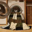Tapis botanique brun lavable à la machine-1055023281
