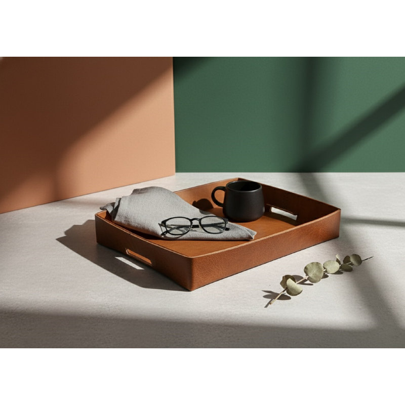 Ceryis Chestnut Leather  Brown Tray