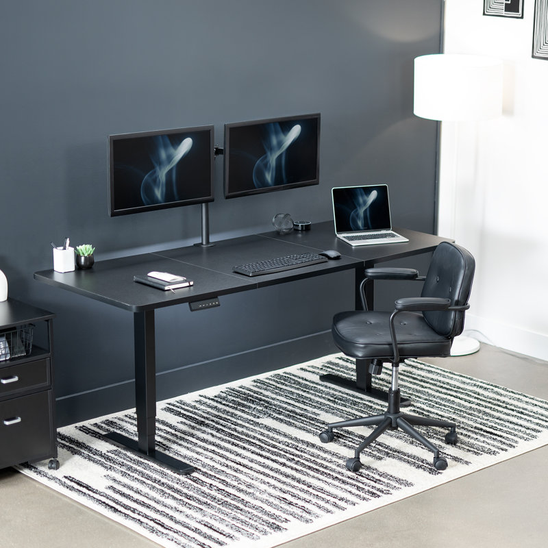 Vivo Adjustable 71" Electric Standing Desk, Black Top & Frame